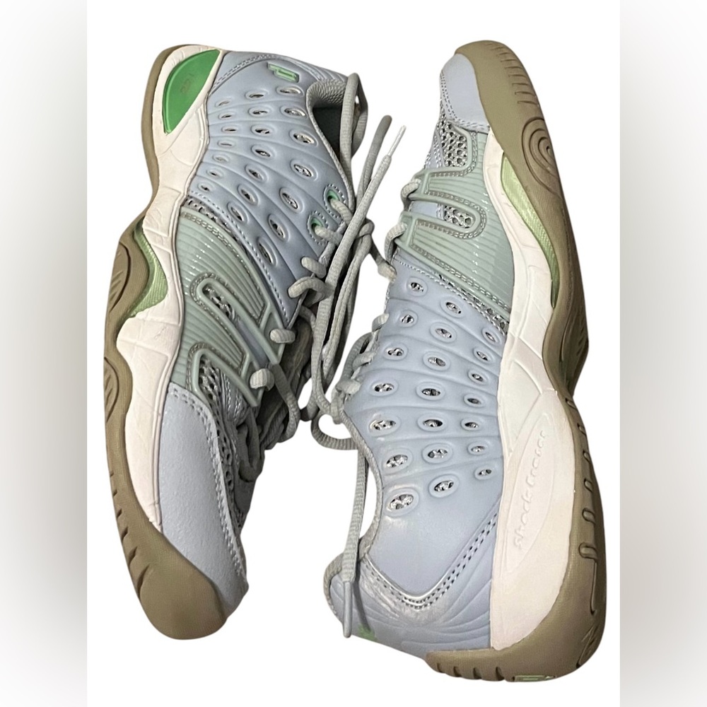 Prince T22 women’s 8.5 lace up grey and mint athletic tennis shoes - Picture 3 of 7